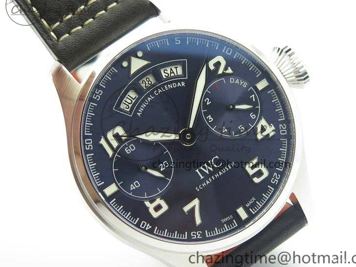 MIROTIME 0415 Versatile Big Pilot Real PR IW502703 SS YLF 1:1 Best Edition Blue Dial On Calfskin Strap A 7226